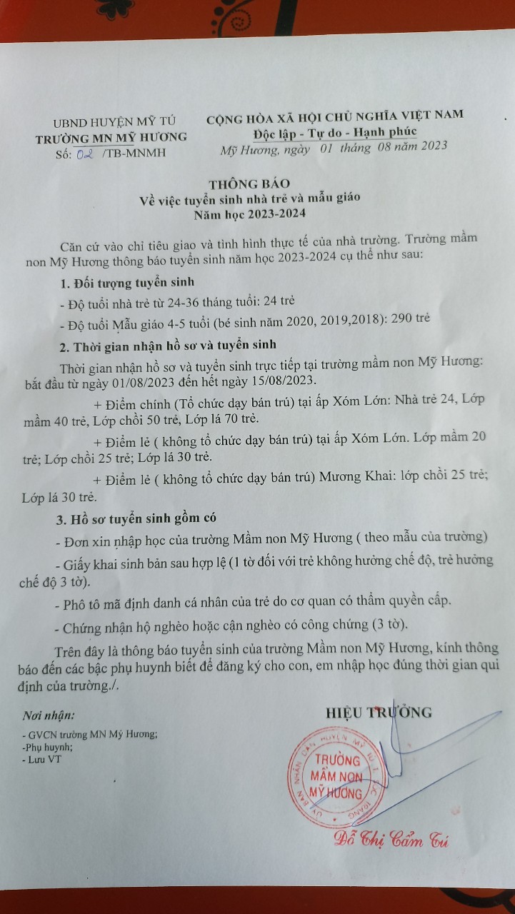 Tuyển sinh năm 2023-2024